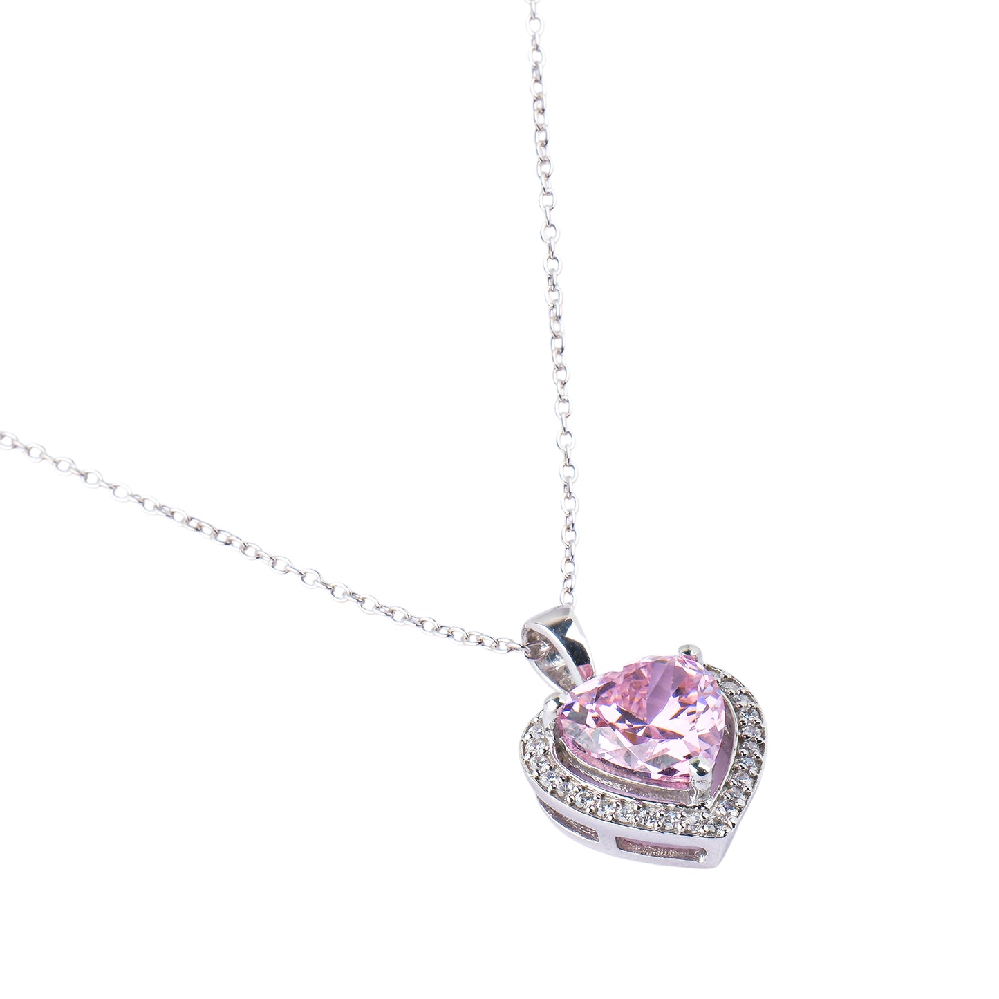 Silver Heart Solitaire Pendant Necklace