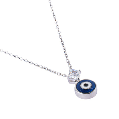 Silver Evil Eye Pendant Necklace