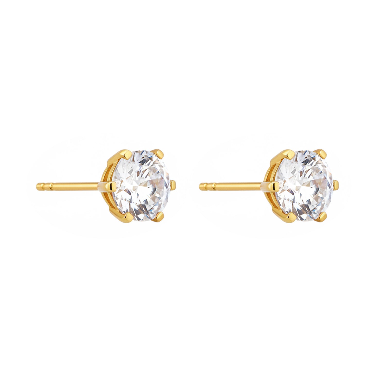 Silver Classic Solitaire Stud Earring
