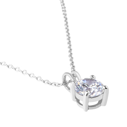 Silver Classic Solitaire Necklace