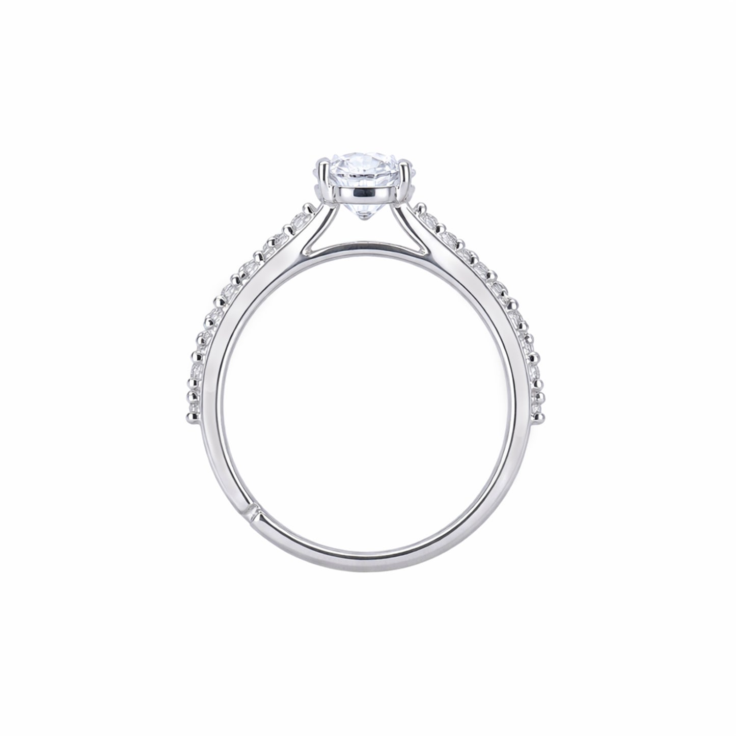 Silver Twin Spark Solitaire Ring