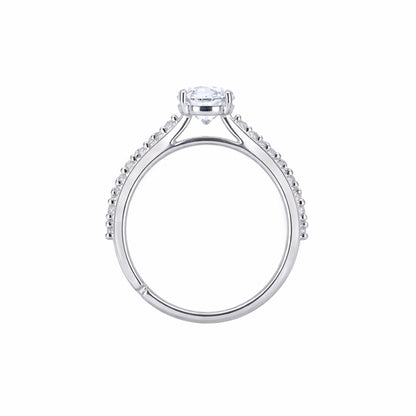 Silver Twin Spark Solitaire Ring
