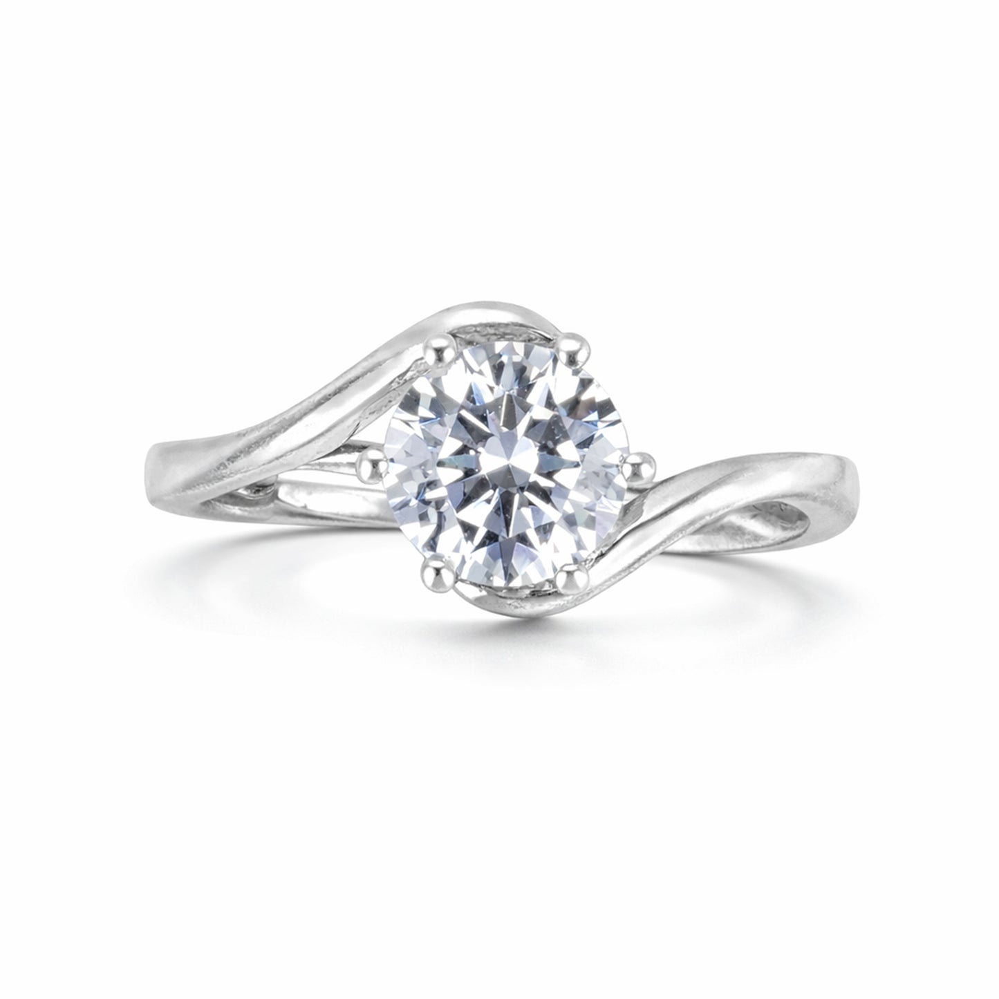 Silver Aerial Solitaire Ring