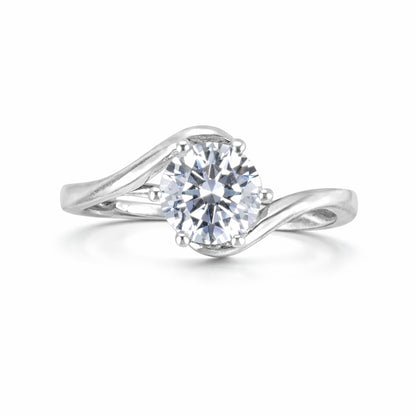 Silver Aerial Solitaire Ring