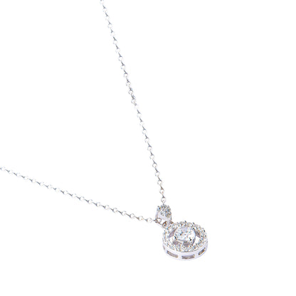 Silver Hanna Halo Solitaire Necklace