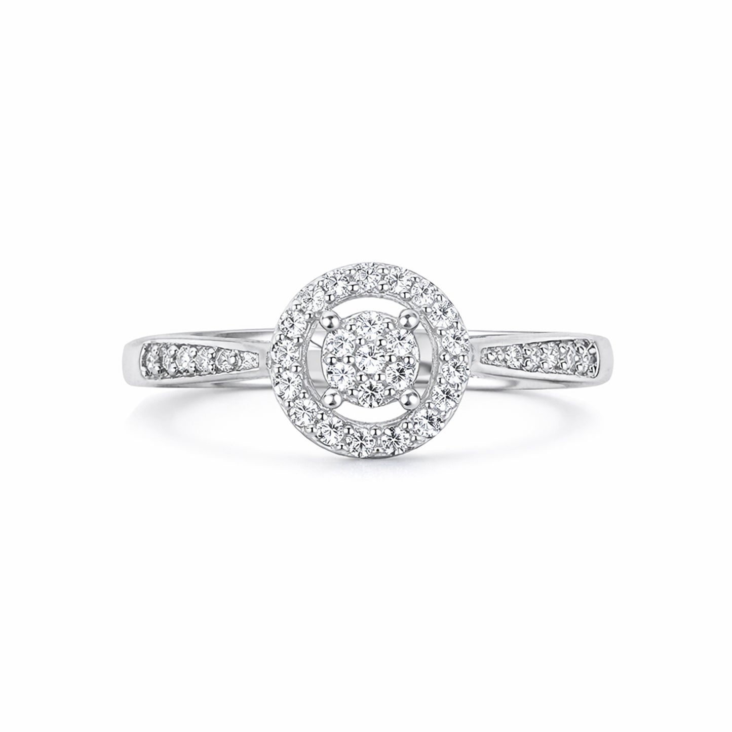 Silver Halo Dazzle Solitaire Ring