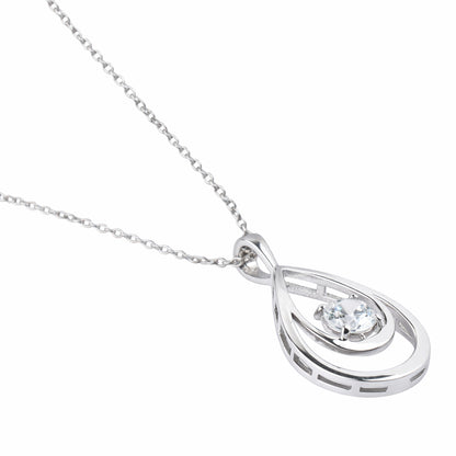 Silver Teardrop Pendant Necklace