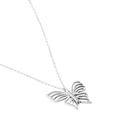 Silver Butterfly Pendant Necklace