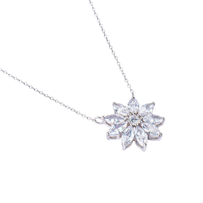 Silver Hanna Floral Pendant Necklace
