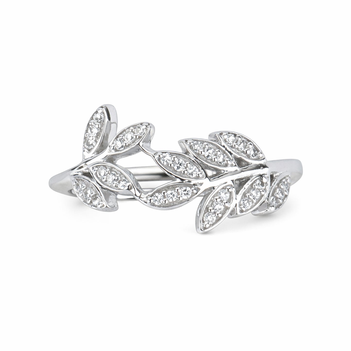Silver Leaf Loop Ring