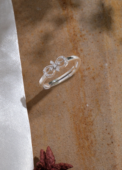 Silver infinity floral Ring