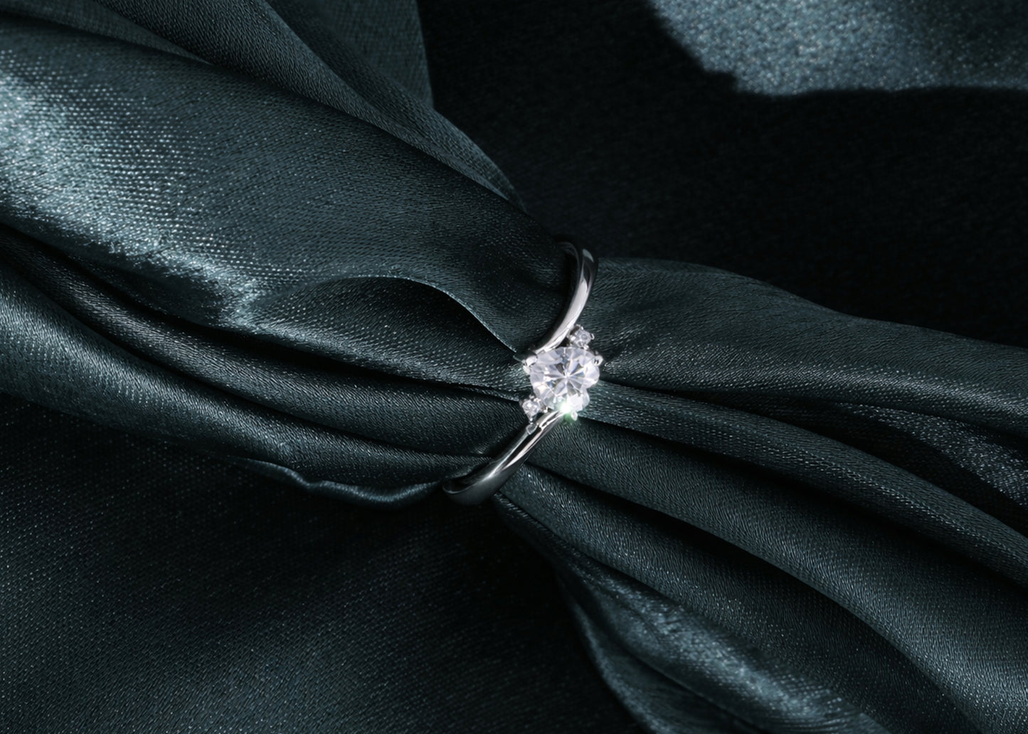 Silver Heart Solitaire Ring