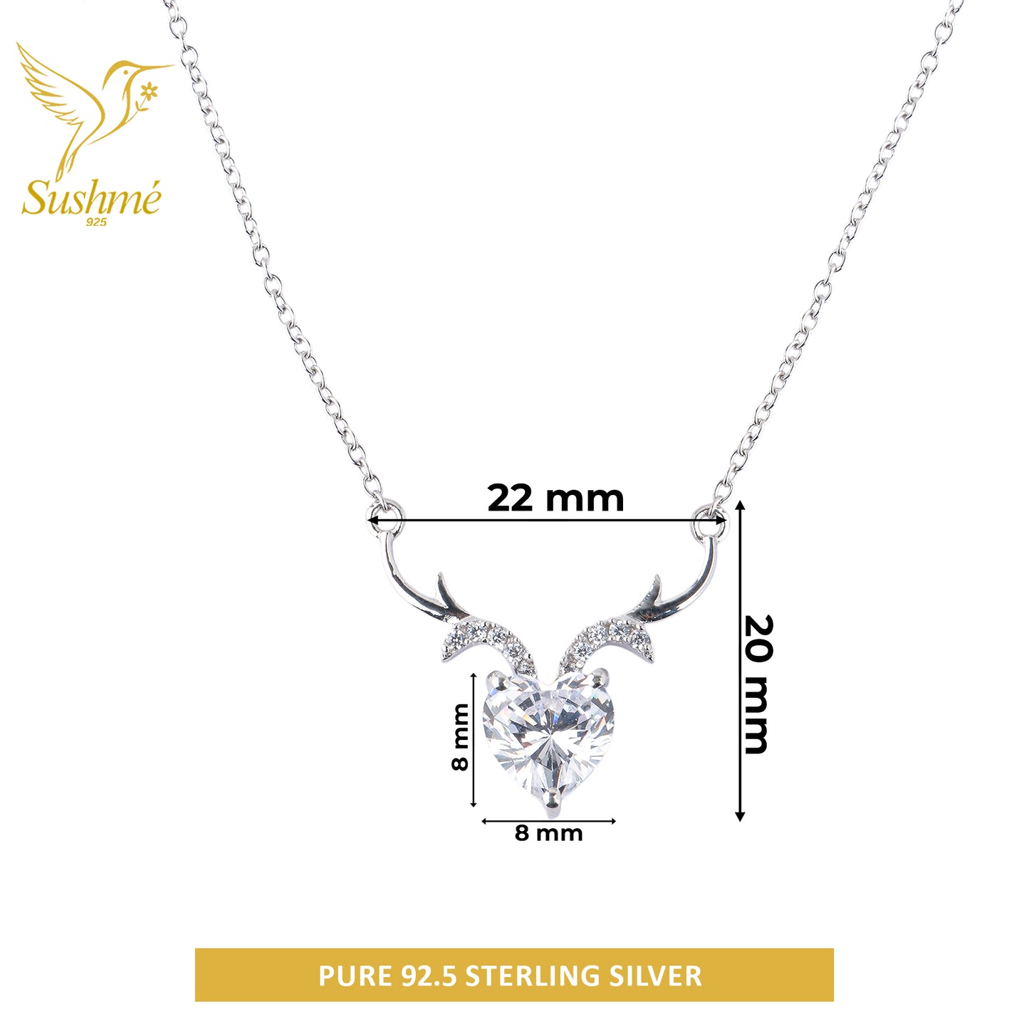 Silver Divine Deer Pendant Necklace