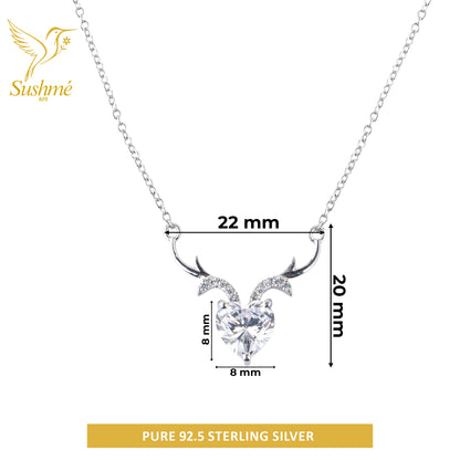 Silver Divine Deer Pendant Necklace