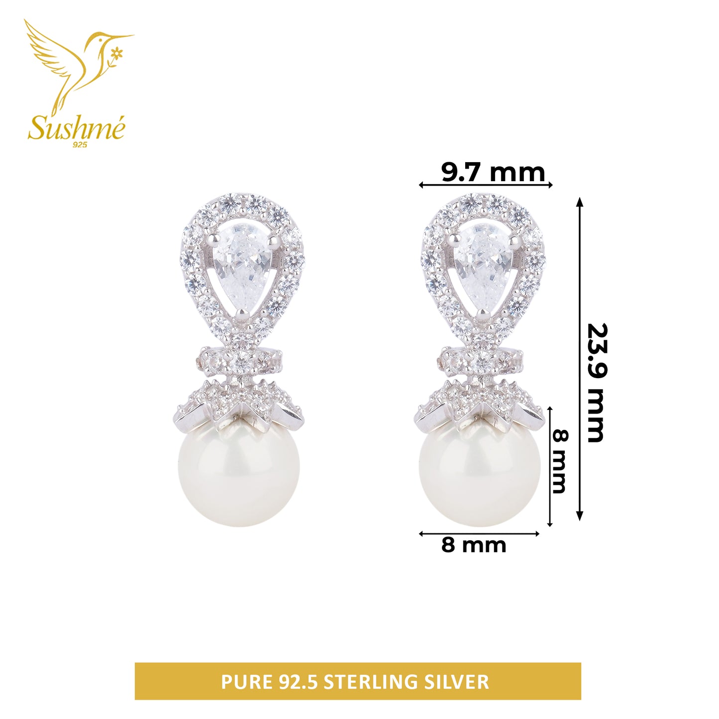 Silver Dew Dazzle Drop Earring