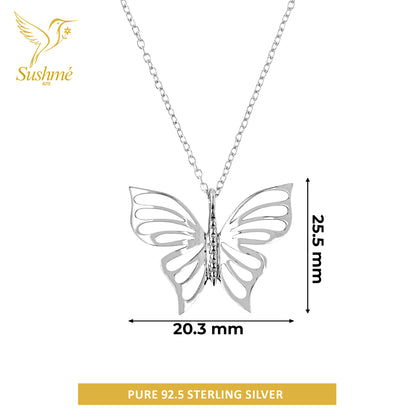 Silver Butterfly Pendant Necklace