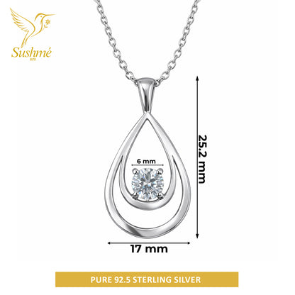 Silver Teardrop Pendant Necklace