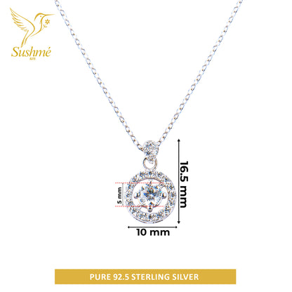 Silver Hanna Halo Solitaire Necklace
