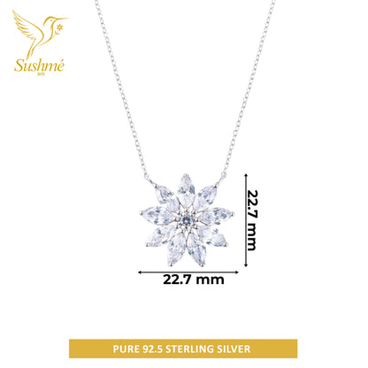 Silver Hanna Floral Pendant Necklace
