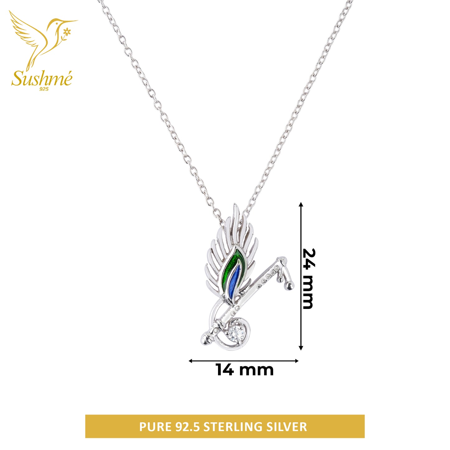 Silver Kanha Morpankh Necklace