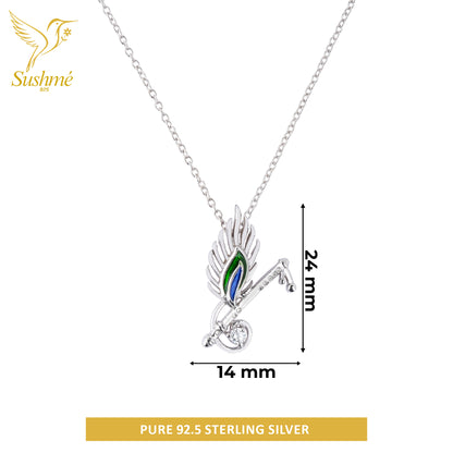 Silver Kanha Morpankh Necklace