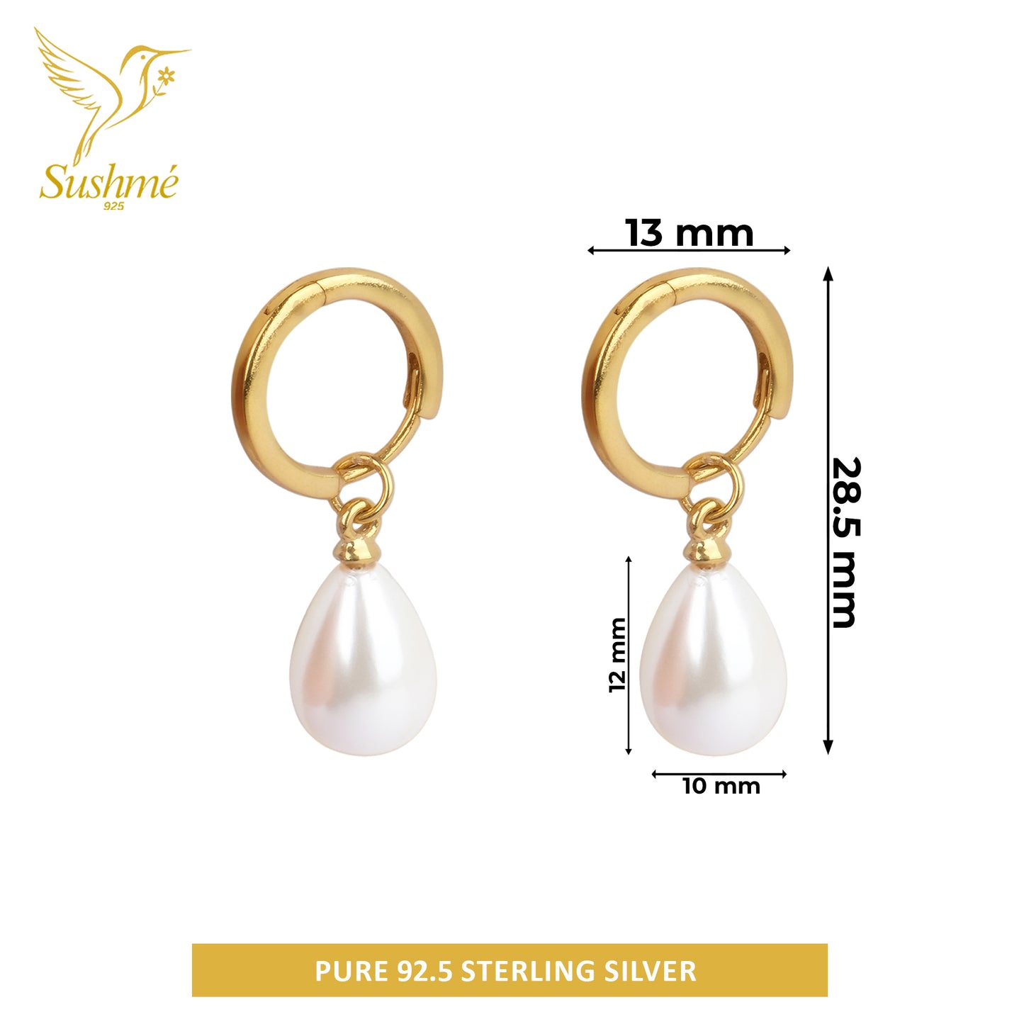 Silver Angel Pearl Drop Bali Earring