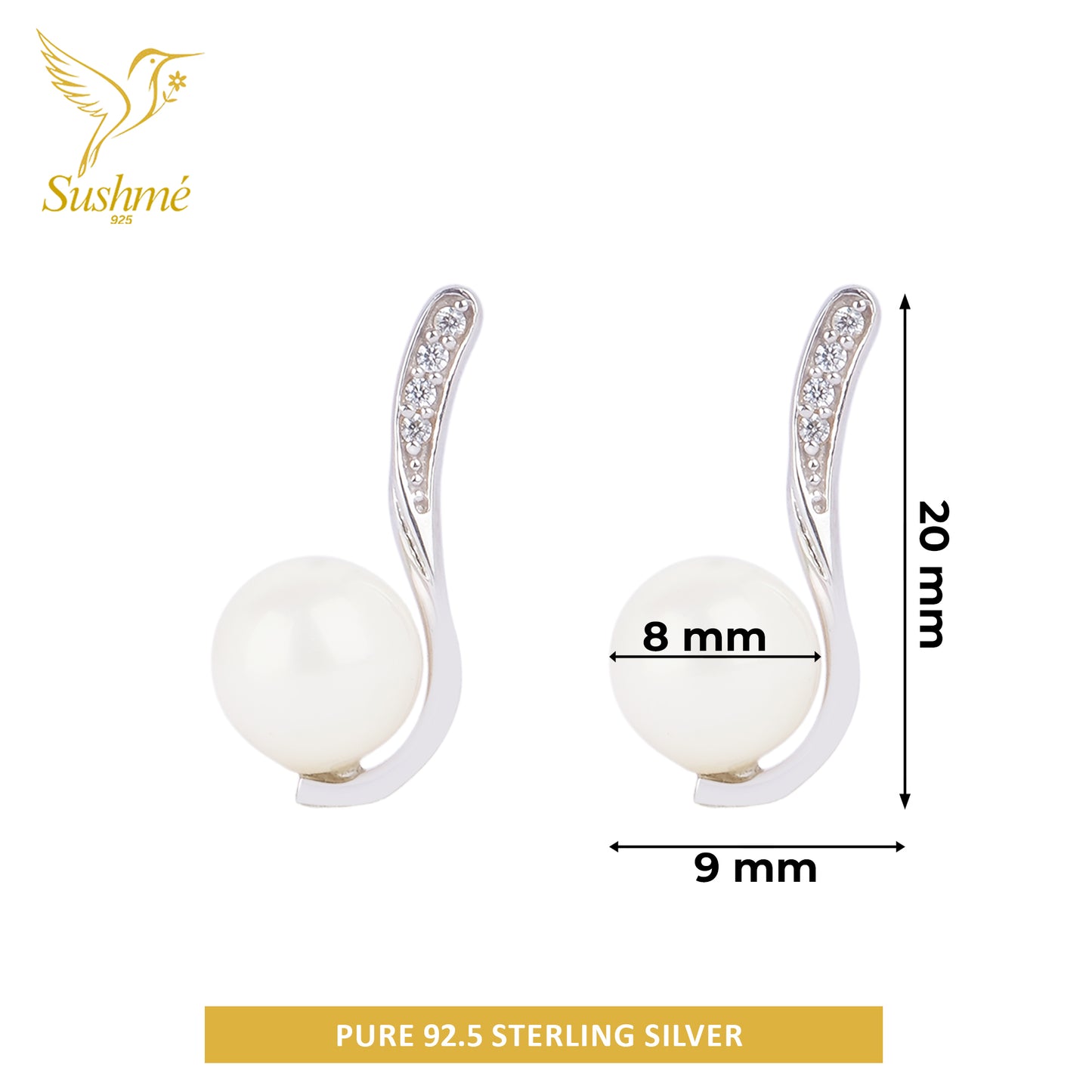 Silver Gamya Pearl Drop Earring