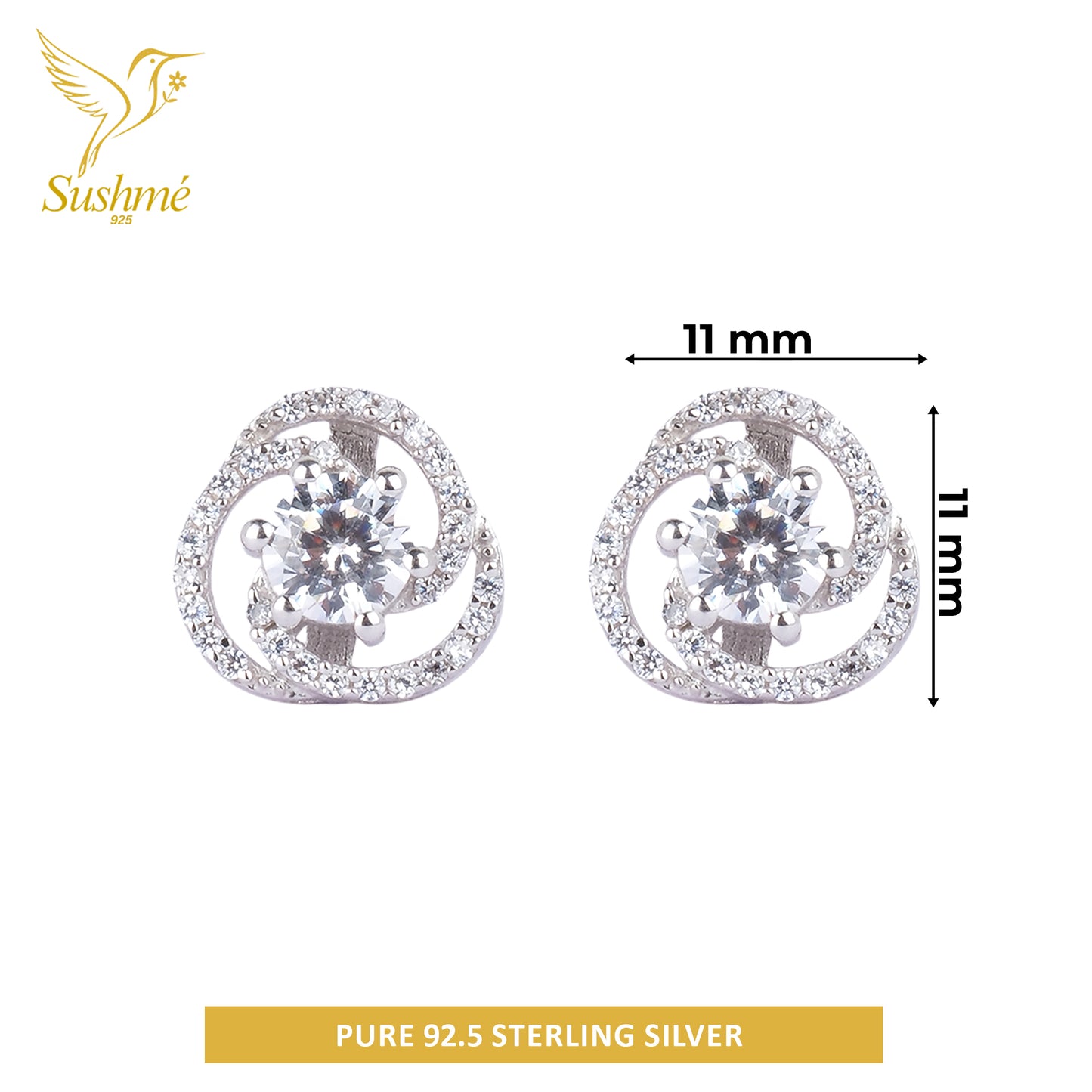 Silver Akansha Weave Stud Earring