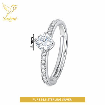 Silver Sparkle Solitaire Ring