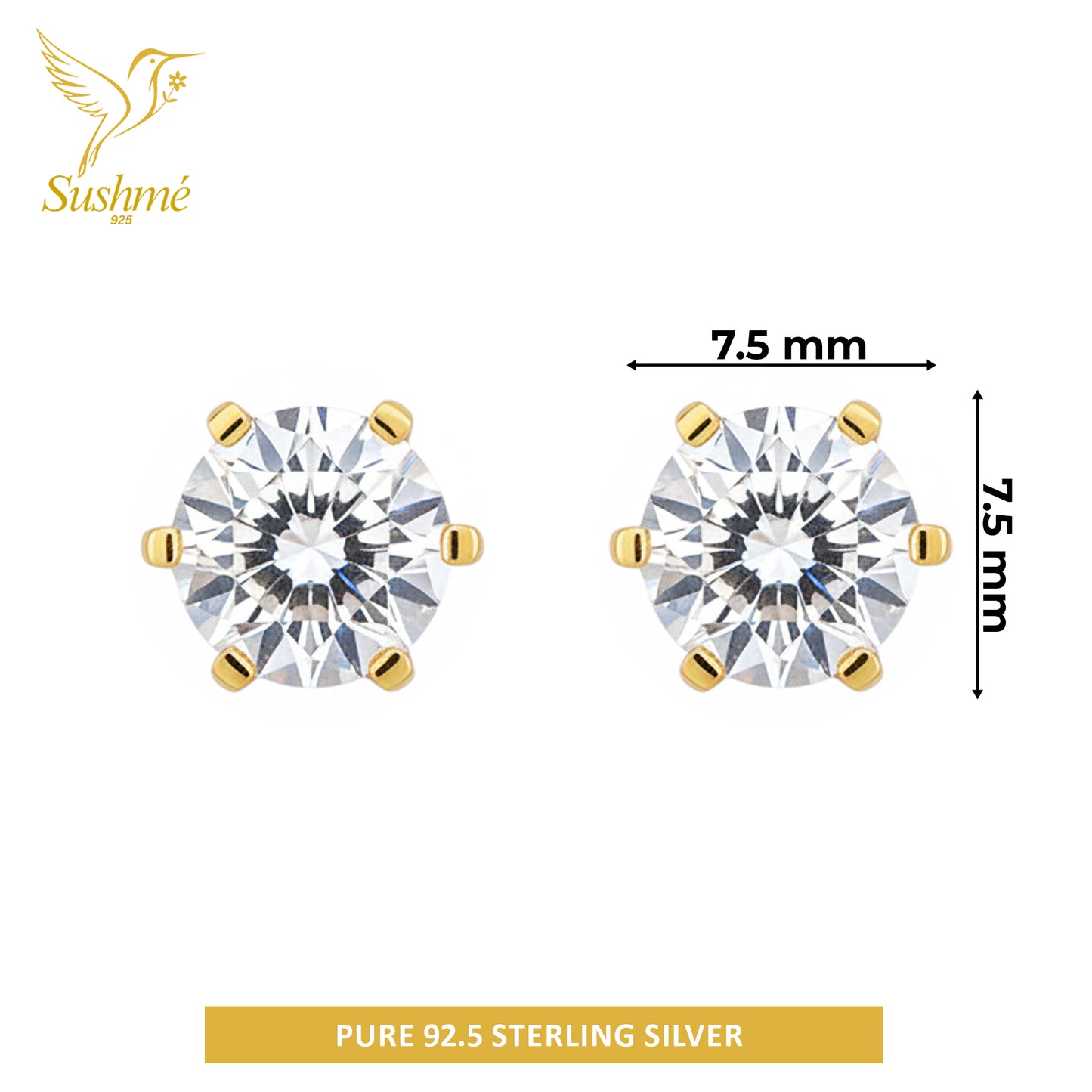 Silver Classic Solitaire Stud Earring