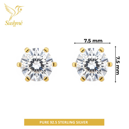 Silver Classic Solitaire Stud Earring