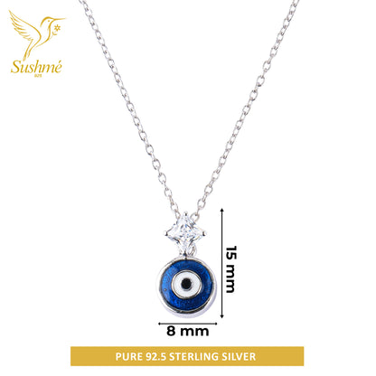 Silver Evil Eye Pendant Necklace