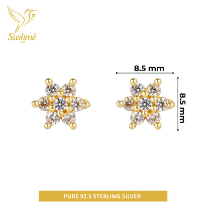 Silver Pinki Petals Stud Earring