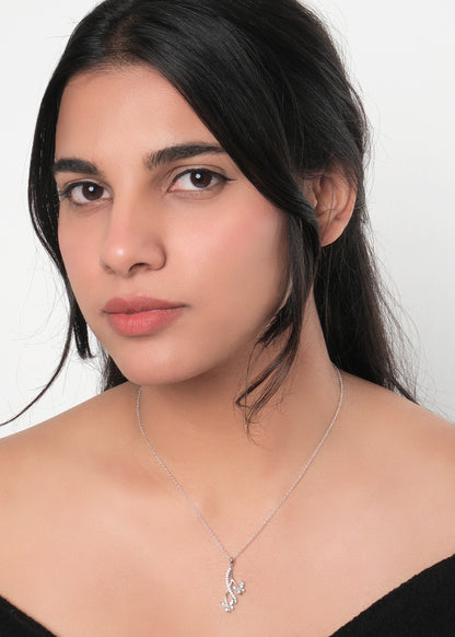 Silver Nature Leafy Pendant Necklace