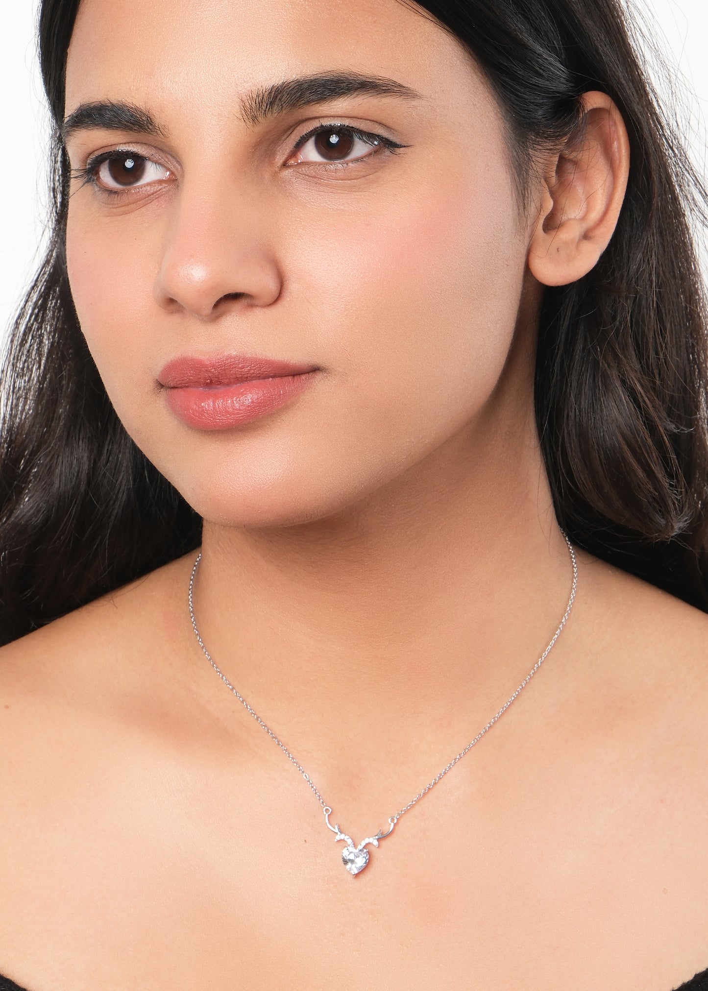 Silver Divine Deer Pendant Necklace