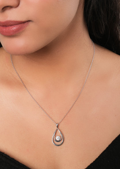 Silver Teardrop Pendant Necklace