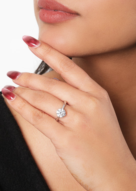 Silver Diana Solitaire Ring