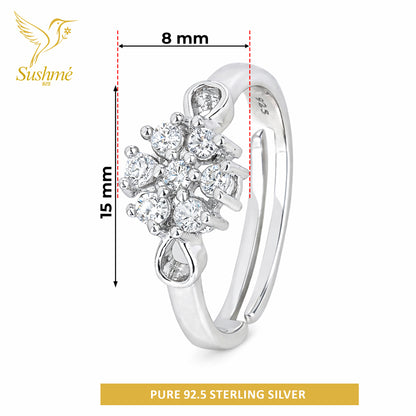 Silver Hana Floral Ring