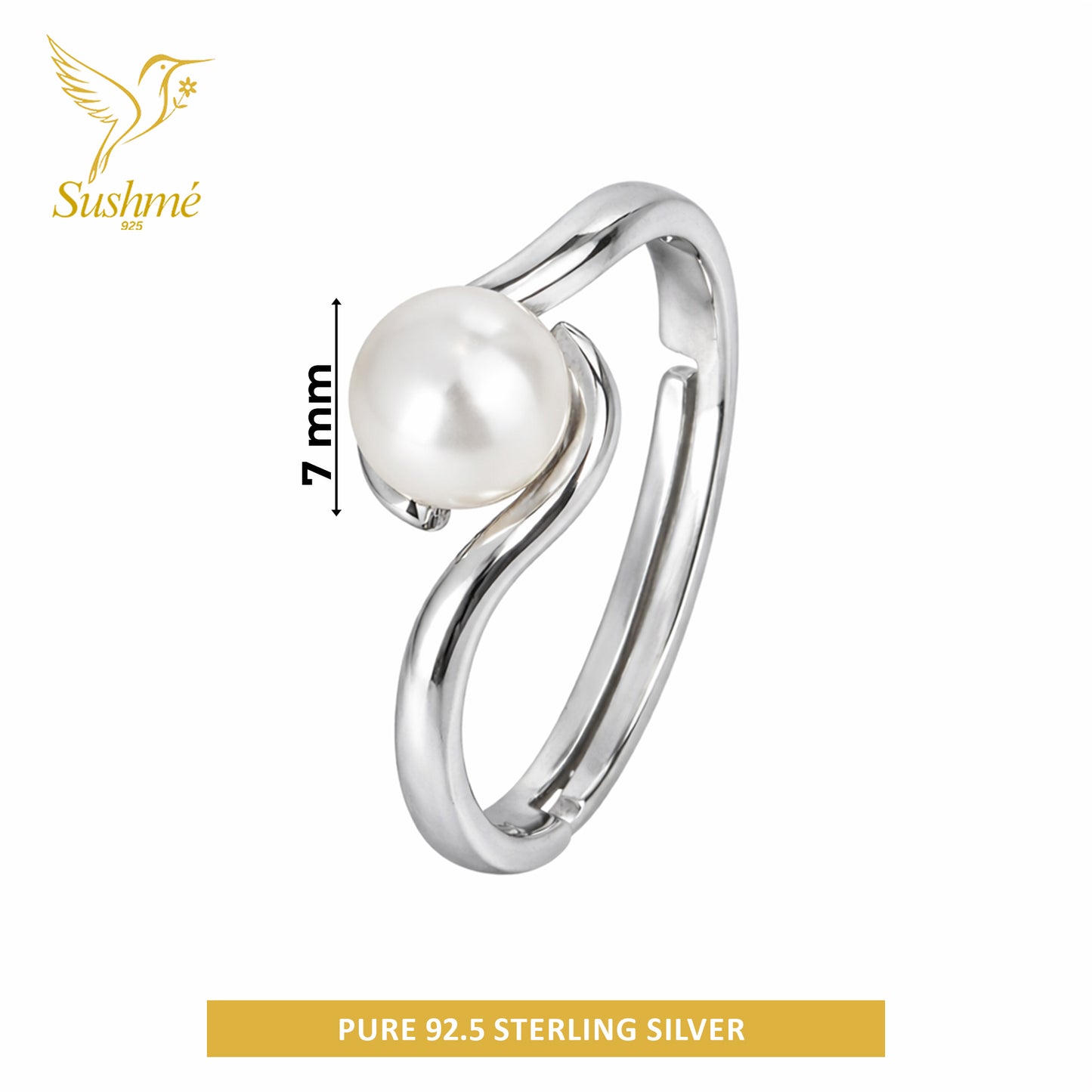 Silver Pearl Embrace Ring