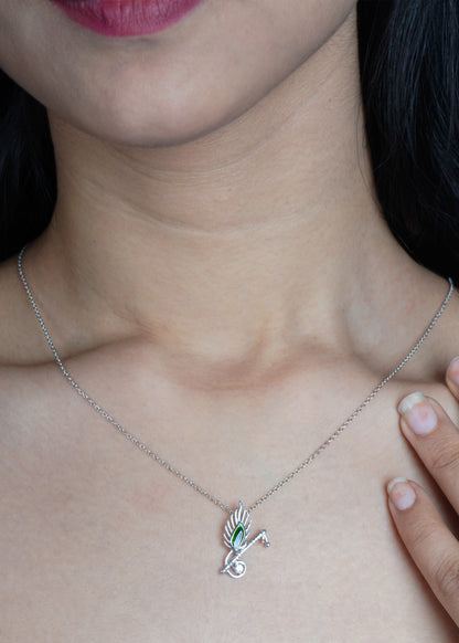 Silver Kanha Morpankh Necklace