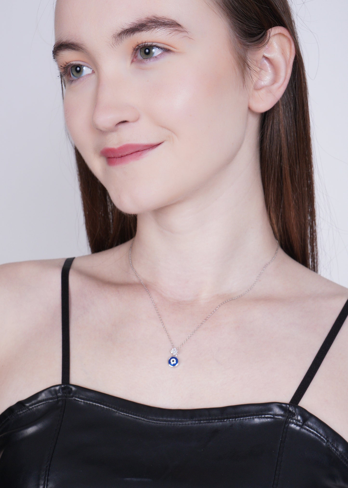 Silver Evil Eye Pendant Necklace