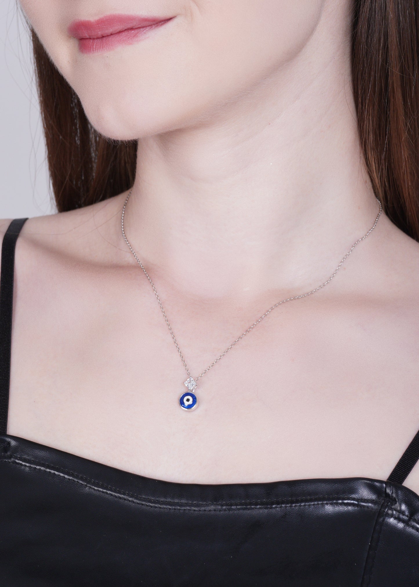Silver Evil Eye Pendant Necklace