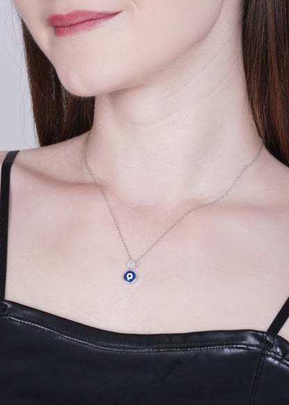 Silver Evil Eye Pendant Necklace