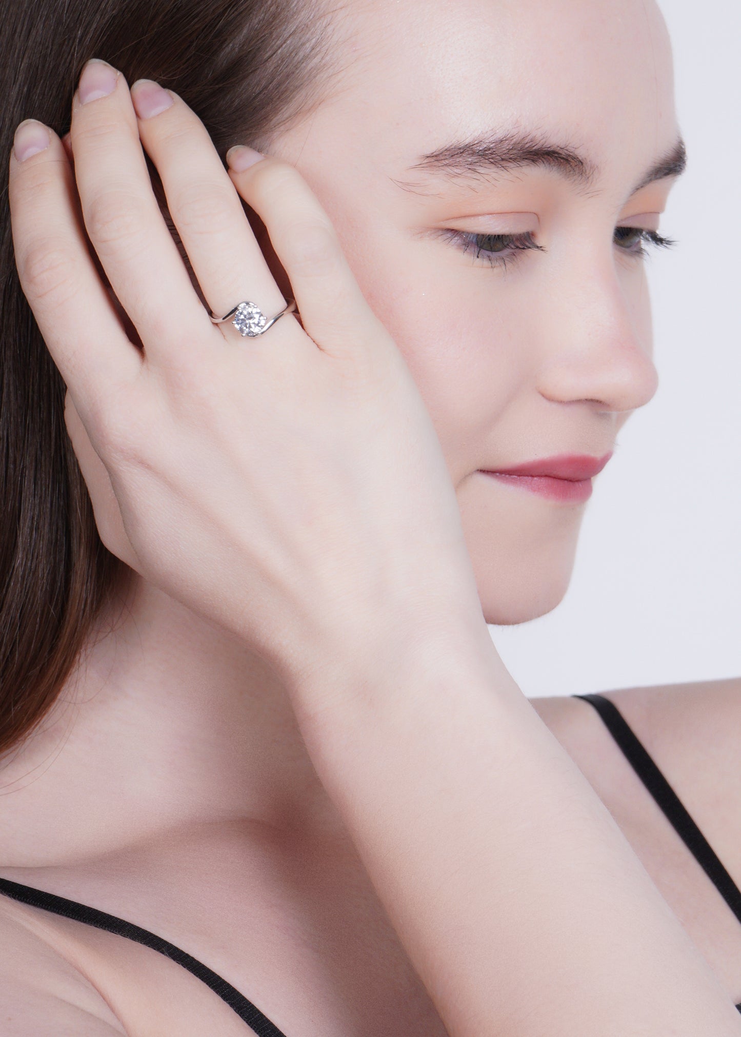 Silver Aerial Solitaire Ring