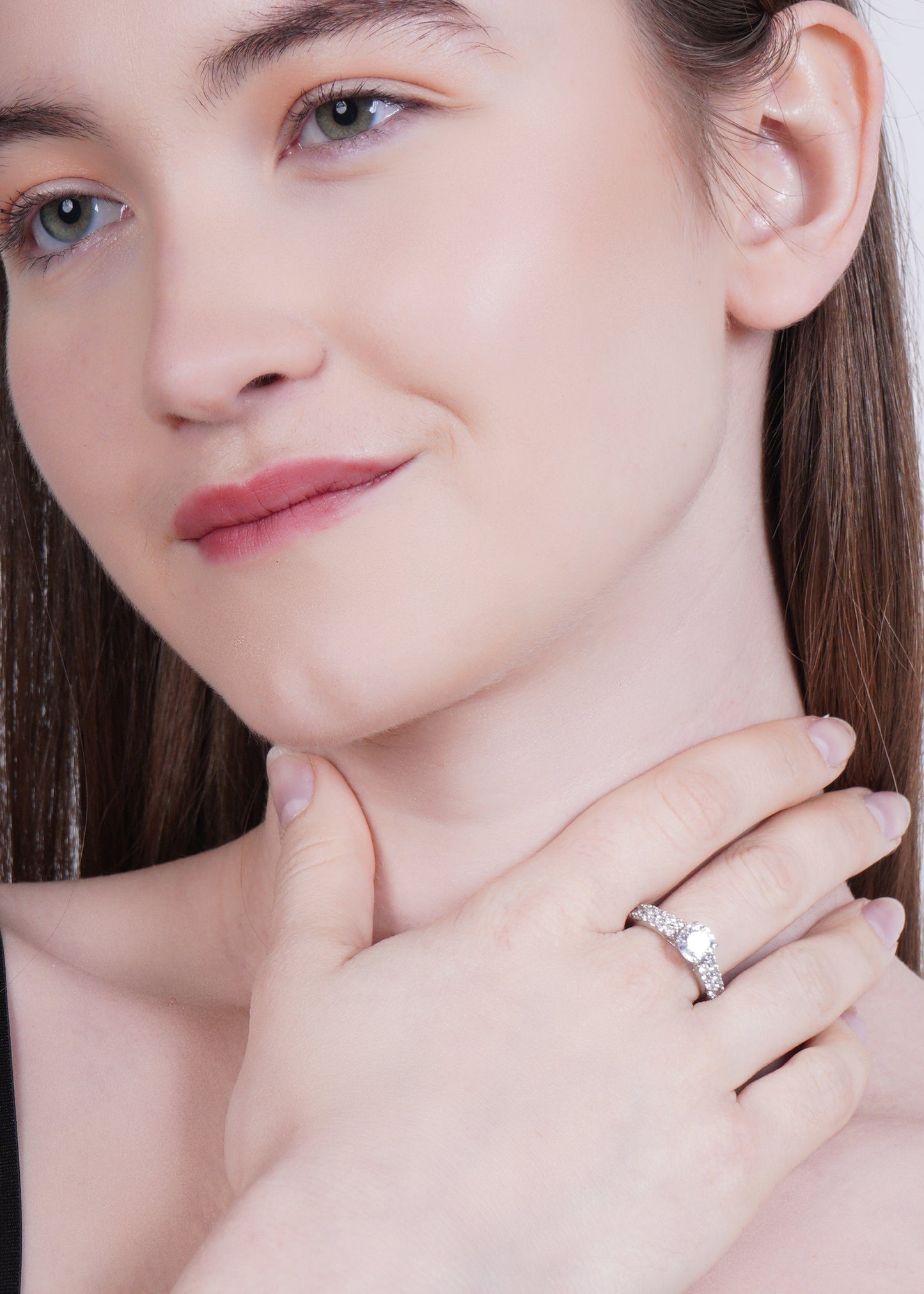 Silver Twin Spark Solitaire Ring