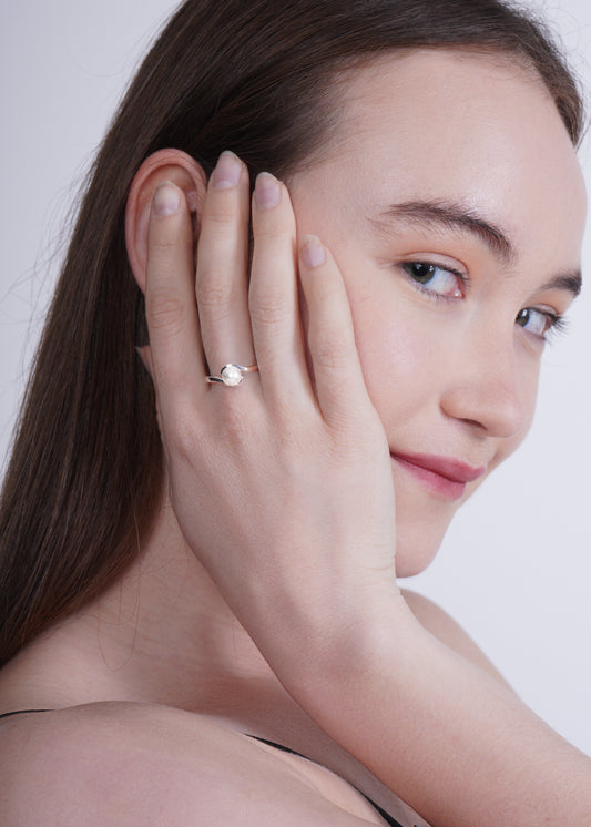 Silver Pearl Embrace Ring