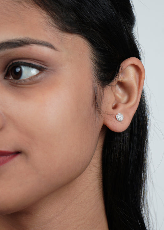 Silver Alka Aura Stud Earring