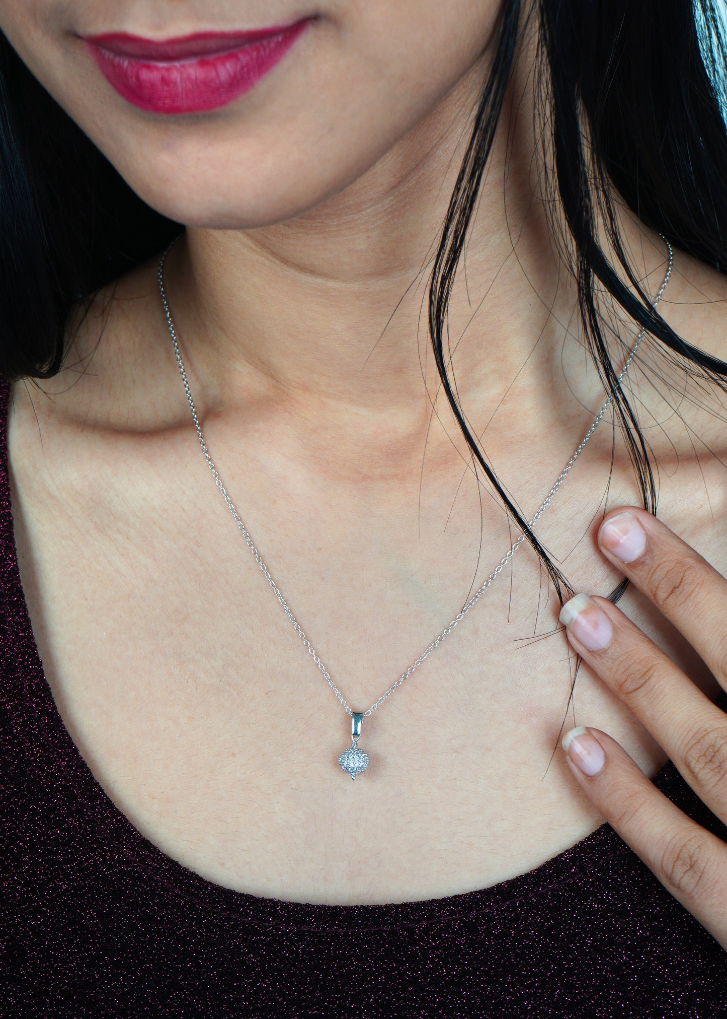 Silver Bling Ball Necklace