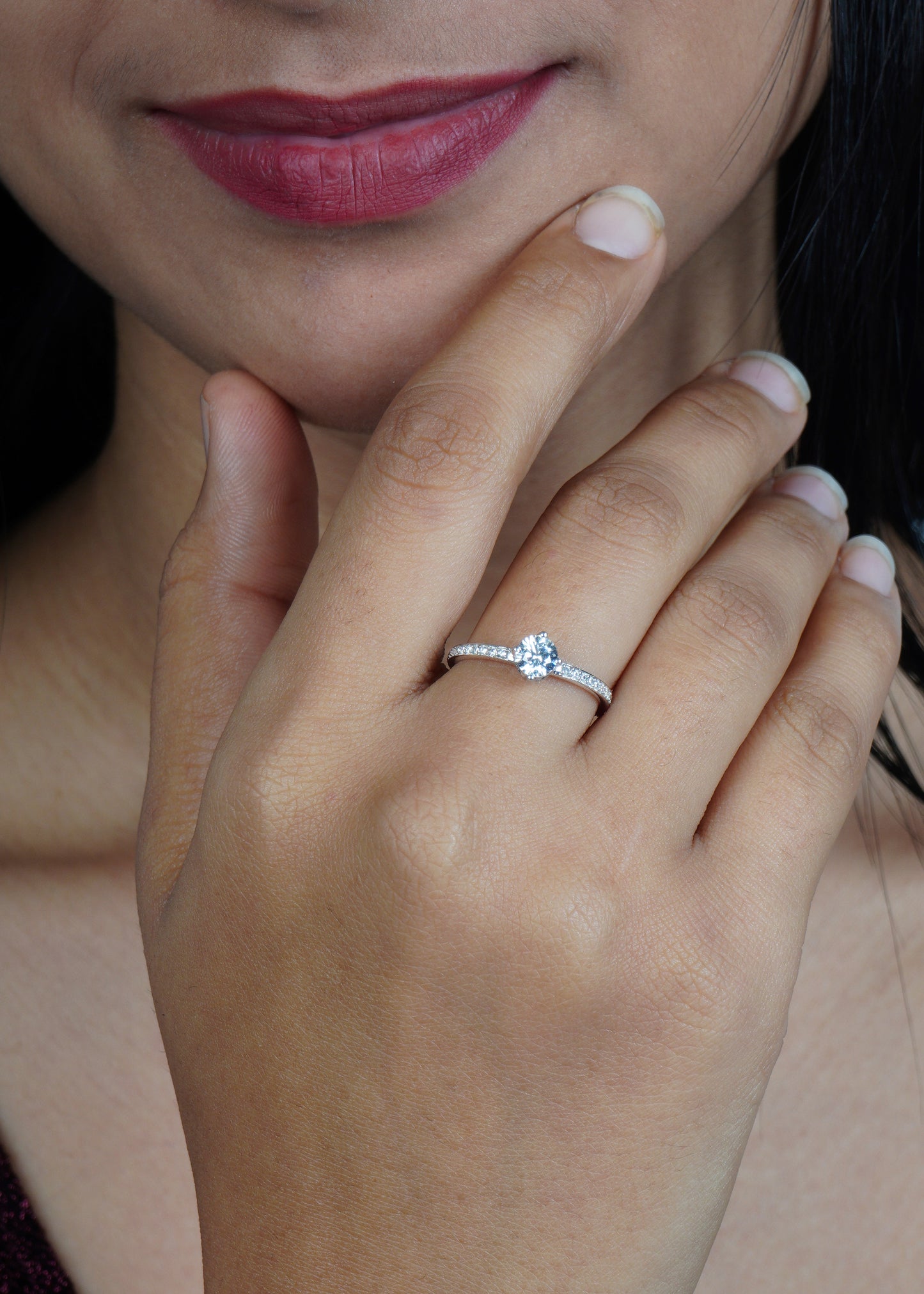 Silver Sparkle Solitaire Ring