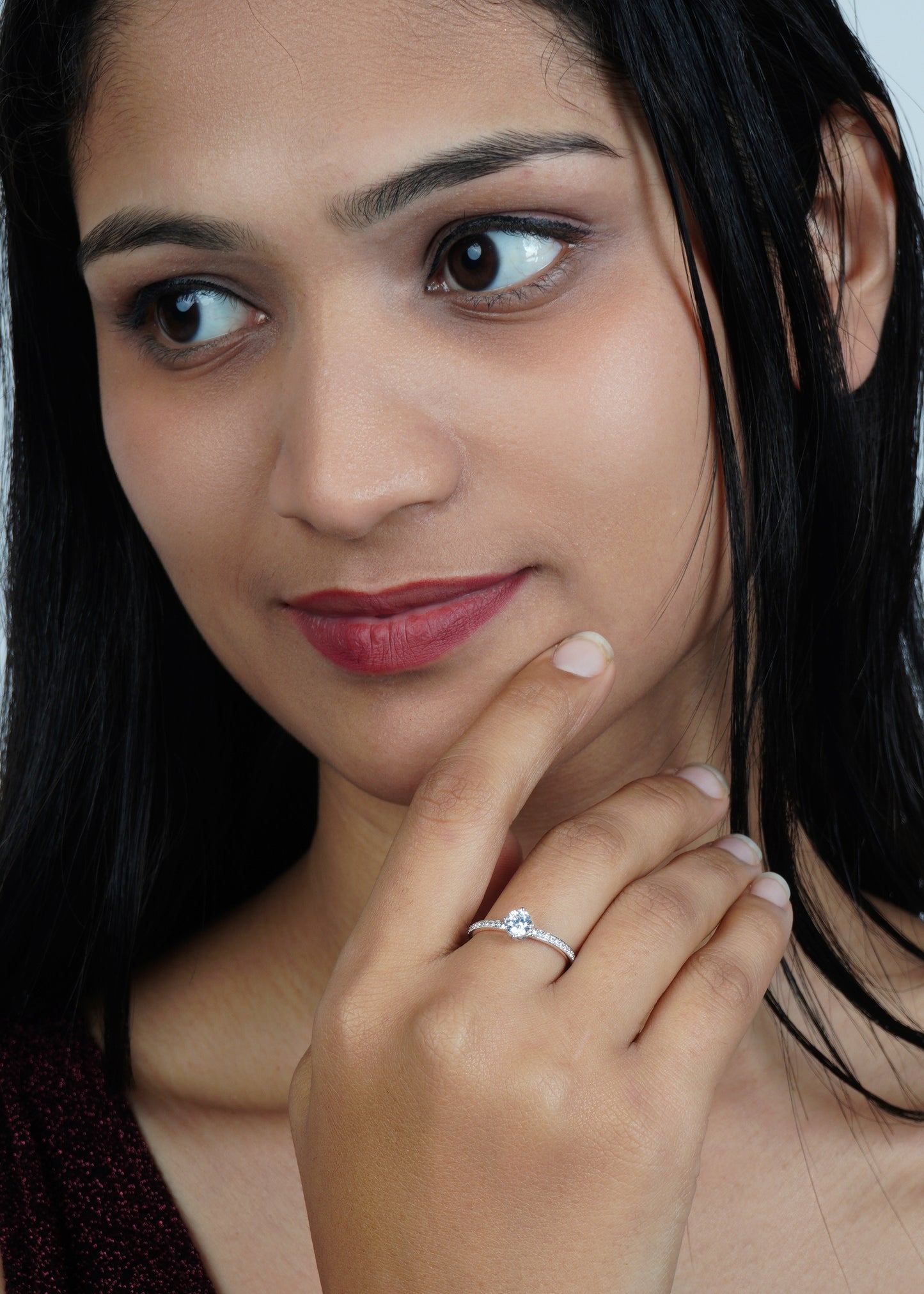 Silver Sparkle Solitaire Ring